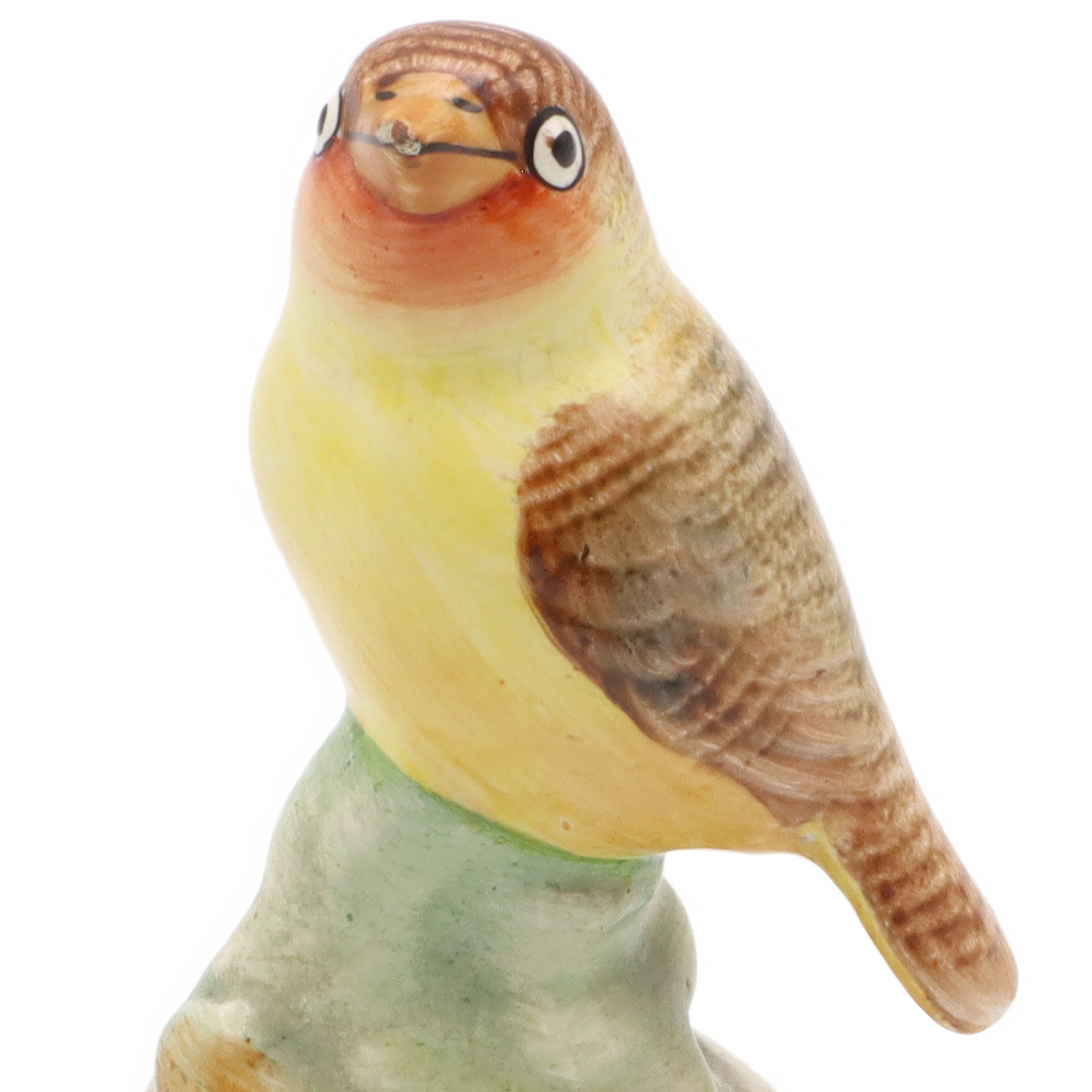 Yellow Bird Hand Painted Porcelain Figure, Bird Art Collectible, Pet Figurine, Vintage Ceramic Sculpture